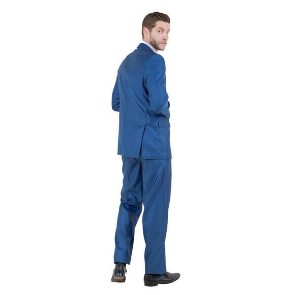Sharkskin Classic Fit Mens Suit 3pc, Blue - Picture 6 of 6